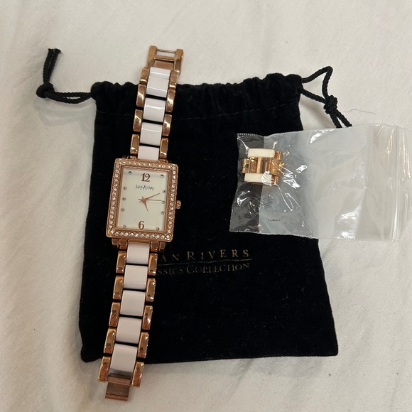 Joan Rivers Women’s Rose Gold Rectangle Watch – Elegant & Chic - Picture 1 of 3